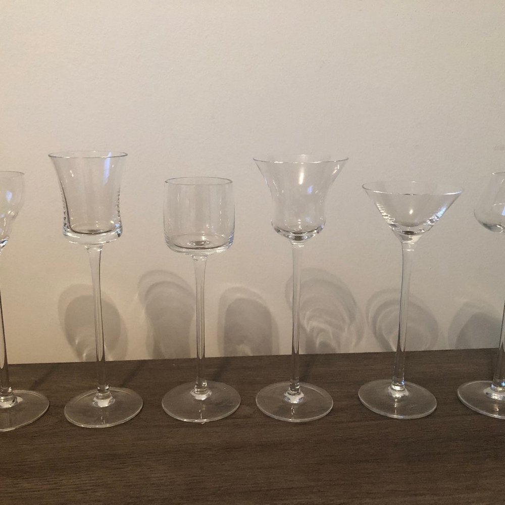 6 Digestive glasses - various shapes